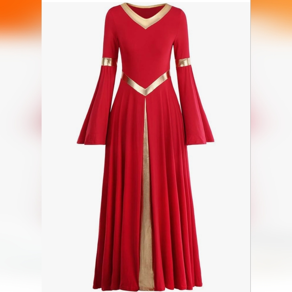 Stretchy V-Neck Red Dress